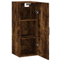 Berkfield Home Wall Mounted Cabinet Smoked Oak 34.5x34x90 cm in Brown - thumbnail 6