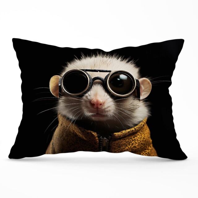 Warren Reed - Designer Realistic Doormouse Cushions in White - Size: 60 cm x 60 cm - image 1