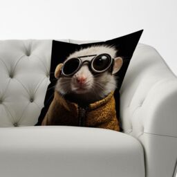 Warren Reed - Designer Realistic Doormouse Cushions in White - Size: 60 cm x 60 cm - thumbnail 3