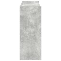 Berkfield Home Shoe Rack Concrete Oak 80x25x62 cm Engineered Wood in Grey - Size: 80 x 25 x 62 cm - thumbnail 5