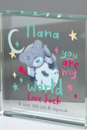 Personalised Memento Company Personalised You Are My World Me To You Crystal Token in Clear - thumbnail 3