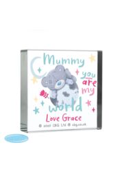 Personalised Memento Company Personalised You Are My World Me To You Crystal Token in Clear - thumbnail 1