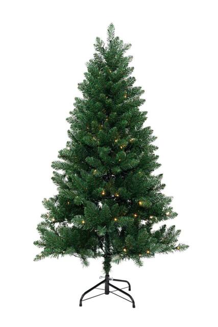 Neel Blue Nordic Christmas Tree, Pre-Lit Pine Xmas Tree, Warm White Leds in Green - Size: 4ft - image 1