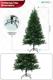 Neel Blue Nordic Christmas Tree, Pre-Lit Pine Xmas Tree, Warm White Leds in Green - Size: 4ft - thumbnail 2