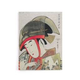 "Artery8 Woman Dancer With Fan Canvas Wall Art Print Utamaro Kitagawa in Green - Size: W18"" x H24""" - thumbnail 1