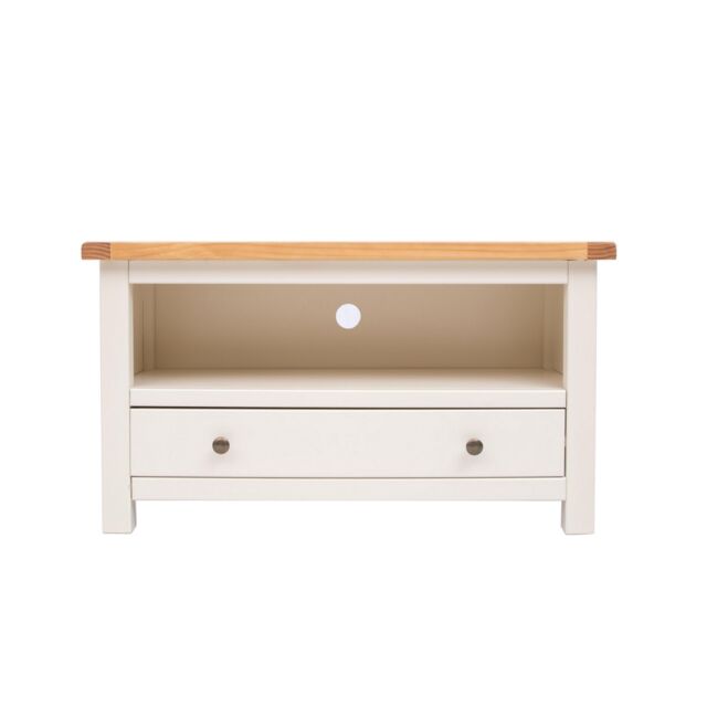 Cabinet Bits Maggiori Off-White 1 Drawer TV Cabinet Brass Knob - image 1