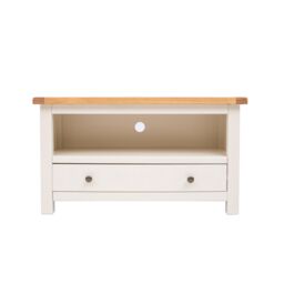 Cabinet Bits Maggiori Off-White 1 Drawer TV Cabinet Brass Knob - thumbnail 1