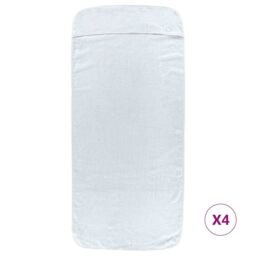 Berkfield Home Beach Towels 4 pcs White 60x135 cm Fabric 400 GSM - thumbnail 3
