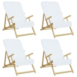 Berkfield Home Beach Towels 4 pcs White 60x135 cm Fabric 400 GSM - thumbnail 2