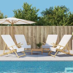 Berkfield Home Beach Towels 4 pcs White 60x135 cm Fabric 400 GSM - thumbnail 1