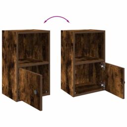 Berkfield Home Bookcase Smoked Oak 31x24x52 cm Engineered Wood in Brown - Size: 31 x 24 x 52 cm - thumbnail 8