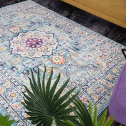 THE RUGS Marrakech Blue Medallion Large Area Rug & Runner Living Room 410 - Size: 200 cm x 290 cm - thumbnail 7