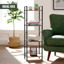 Havendro 4 Tier Shelf Stand Cabinet Kitchen Living Room Storage Rack in Brown - thumbnail 3