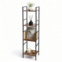 Havendro 4 Tier Shelf Stand Cabinet Kitchen Living Room Storage Rack in Brown - thumbnail 1