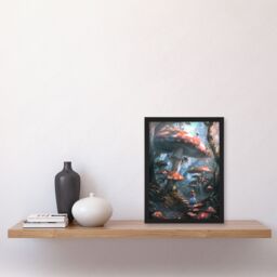Artery8 Alice in Wonderland Mushroom Forest Concept Art Framed Art Print in Blue - Size: A4 - thumbnail 4