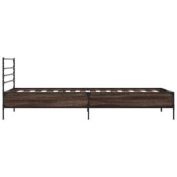 Berkfield Home Bed Frame without Mattress Brown Oak 90x190 cm Single - thumbnail 5