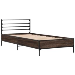 Berkfield Home Bed Frame without Mattress Brown Oak 90x190 cm Single - thumbnail 3