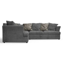 Furnishings For Less UK Mellors Pewter Grey or Stone Beige Chenille 5 Seater Corner Sofa L Shaped 2 Corner 2 Scatter Back in Charcoal - thumbnail 2