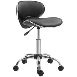 HOMCOM Ergonomic Executive Office Chair Computer Armless PU Wheels 360 Swivel in Black - thumbnail 2