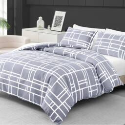 Pamposh Double Brushed Microfibre Duvet Cover Sets in Mid Grey - thumbnail 5