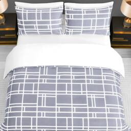 Pamposh Double Brushed Microfibre Duvet Cover Sets in Mid Grey - thumbnail 4