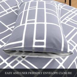 Pamposh Double Brushed Microfibre Duvet Cover Sets in Mid Grey - thumbnail 9