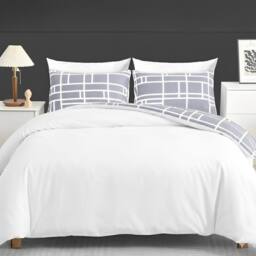 Pamposh Double Brushed Microfibre Duvet Cover Sets in Mid Grey - thumbnail 2