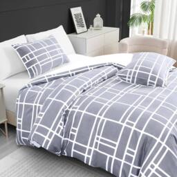 Pamposh Double Brushed Microfibre Duvet Cover Sets in Mid Grey - thumbnail 6