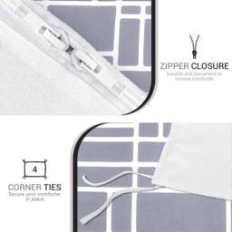 Pamposh Double Brushed Microfibre Duvet Cover Sets in Mid Grey - thumbnail 7