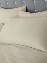 Catherine Lansfield 'Brushed Cotton' Duvet Cover Set in Cream - Size: Double - thumbnail 2