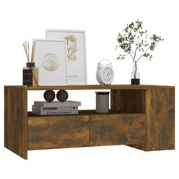 Berkfield Home Decorative Coffee Table Smoked Oak 102x55x42 cm Engineered Wood in Brown - Size: 102 x 55 x 42 cm - thumbnail 6