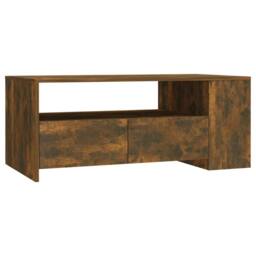Berkfield Home Decorative Coffee Table Smoked Oak 102x55x42 cm Engineered Wood in Brown - Size: 102 x 55 x 42 cm - thumbnail 3