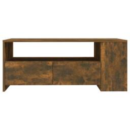 Berkfield Home Decorative Coffee Table Smoked Oak 102x55x42 cm Engineered Wood in Brown - Size: 102 x 55 x 42 cm - thumbnail 1