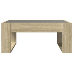 Berkfield Home Coffee Table with Infinity LED Sonoma Oak 70x53x30 cm in Brown - Size: 70 x 53 x 30 cm - thumbnail 6