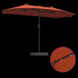 Berkfield Home Garden Parasol Folding Terracotta 385 x 209 x 244 cm Fabric - thumbnail 9