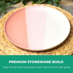 Royalford 16 Piece Stoneware Dinner Set Microwave Dishwasher Safe in Pink - thumbnail 3