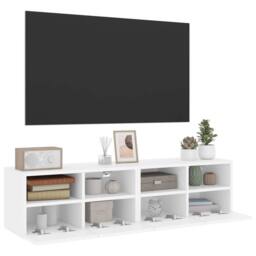 Berkfield Home TV Wall Cabinets 2 pcs White 60x30x30 cm Engineered Wood - Size: 60 x 30 x 30 cm - thumbnail 5