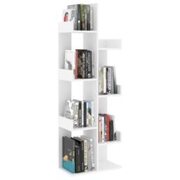 Berkfield Home Book Cabinet White 48x25.5x140 cm Engineered Wood - thumbnail 4