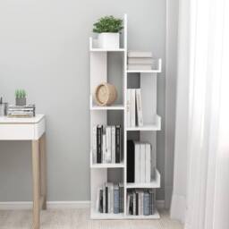 Berkfield Home Book Cabinet White 48x25.5x140 cm Engineered Wood - thumbnail 3