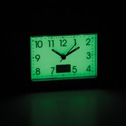 mysmartbuy Set of 2 Glow in the Dark Alarm Clocks with Temperature Reading - Battery Powered Large Easy to Read Analogue Display in Black - thumbnail 3