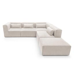 Abakus Direct Doris Large Reversible Corner Sofa with High-Density Foam Available in 6 Colours in White - thumbnail 3