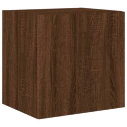 Berkfield Home TV Wall Cabinet with LED Lights Brown Oak 40.5x35x40 cm - thumbnail 3