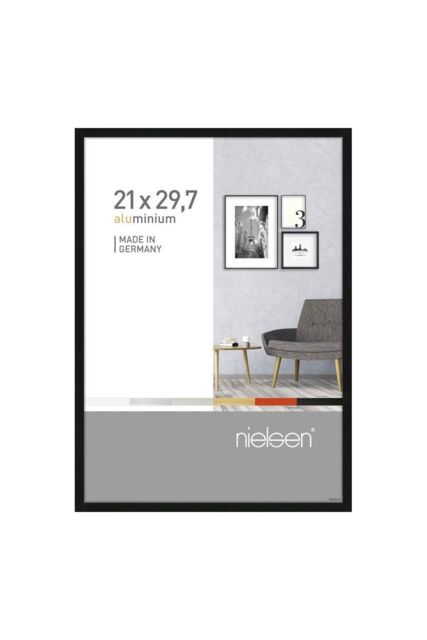 nielsen Pixel A4 Picture Frame (21x29.7cm) - Aluminium with Glass Front in Black - Size: 21x29.7 cm - image 1