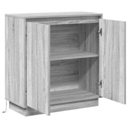 Berkfield Home Sideboard with LED in Grey Sonoma - 71 x 34.5 x 75 cm, Made of Engineered Wood - Size: 71 x 34.5 x 75 cm - thumbnail 6
