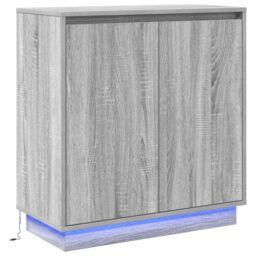 Berkfield Home Sideboard with LED in Grey Sonoma - 71 x 34.5 x 75 cm, Made of Engineered Wood - Size: 71 x 34.5 x 75 cm - thumbnail 2