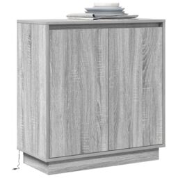 Berkfield Home Sideboard with LED in Grey Sonoma - 71 x 34.5 x 75 cm, Made of Engineered Wood - Size: 71 x 34.5 x 75 cm - thumbnail 3