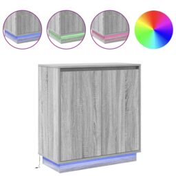 Berkfield Home Sideboard with LED in Grey Sonoma - 71 x 34.5 x 75 cm, Made of Engineered Wood - Size: 71 x 34.5 x 75 cm - thumbnail 4