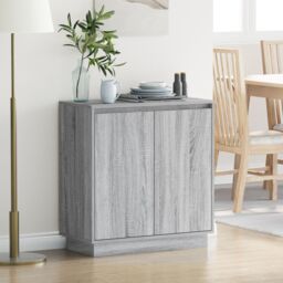 Berkfield Home Sideboard with LED in Grey Sonoma - 71 x 34.5 x 75 cm, Made of Engineered Wood - Size: 71 x 34.5 x 75 cm - thumbnail 1