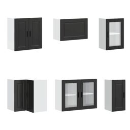 Berkfield Home 11 Piece Kitchen Cabinet Set Porto Black Engineered Wood - thumbnail 5