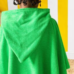 OHS Poncho Towel Absorbent Hood Quick Drying Beach Robe Childrens in Green - thumbnail 4